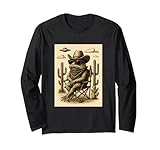 occhiali da sole vintage cowboy rospo animali arte aliena ufo western maglia a manica