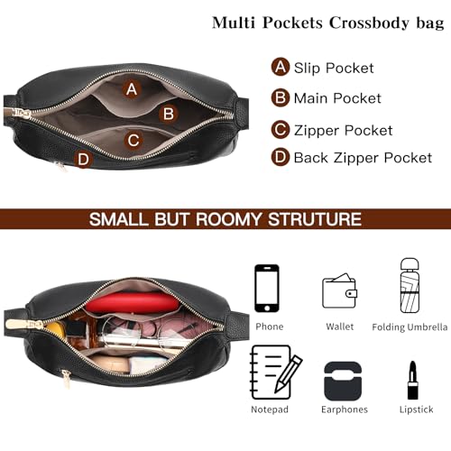 GAEKEAO Small Crescent Shoulder Bags Purses for Women Vegan Leather Classic Clutch Tote HandBags Crossbody Purses3