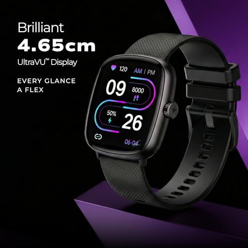 Image of Fastrack Jupiter S3 Smartwatch with 1.83 inch TFT 2.5D Display, Push Button & Rotary Crown,BT Calling,HRM, SpO2 & Sleep Tracking,Multiple Menu Styles,IP68,24 /7 Health Suite,Up to 5 Days Battery - Black