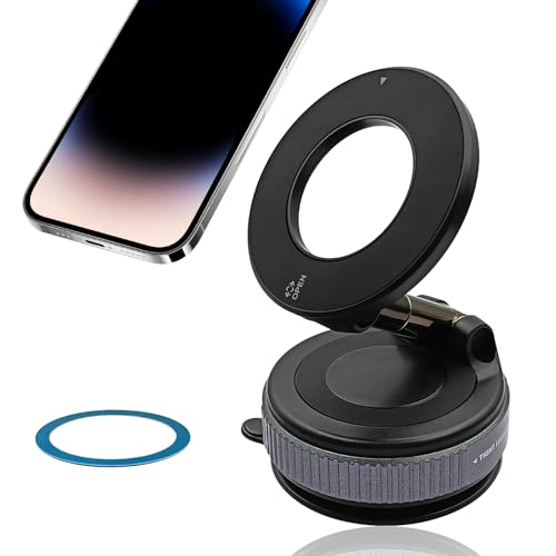 LTDCVTR Magnetic Car Phone Holder for Your Car 360° Adjustable Absorption Magnetic Bracket Unlock More Scenes Car Truck Accessories Phone Holder for Smartphone&Car, Mirror(Black)