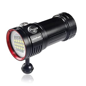 Duiklamp, LetonPower L15 10000Lumens onderwater Video Light 100m, Scuba Dive Light, met Type-C opladen en vervangbare batterij voor professionele outdoor onder water sporten