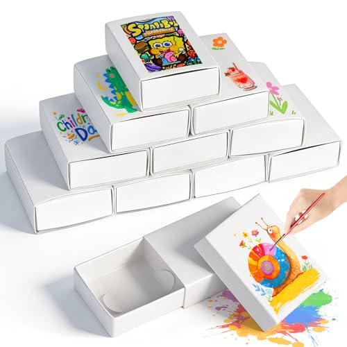 Nuyoah Streichholzschachteln Blanko Klein 5x3.5x1.5cm 12Stk Leere Weiß Schachteln zum Basteln Bekleben Ideal für Bastelprojekt in der Schule Adventskalender DIY Deko & Geschenke