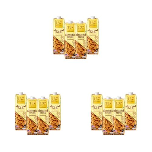 Image of 137 Degrees Almond Drink Unsweetened | Lactose Free | Gluten Free | No Preservatives | Zero Cholesterol | Dairy Free| Source of Calcium & Vitamins - PACK OF 12 (1L Each)