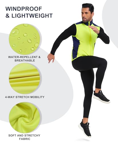 Image of Little Donkey Andy Men's Water-resistant Outerwear Vests, Stretch Windproof Vest for Cycling, Running, Golf
