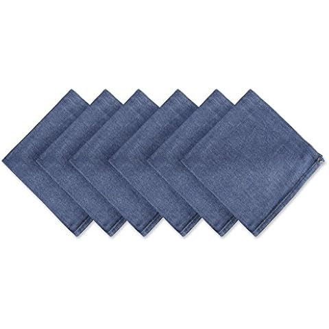 DII Solid Cotton Napkin Set, 20x20, Denim Cover