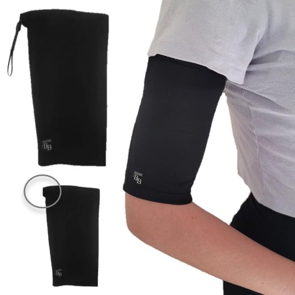 Image of PICC /IV Arm Cover /Sleeve-U- Shape Canal Skin Barrier and Adjustable Toggle for the perfect fit! (Black, Medium)