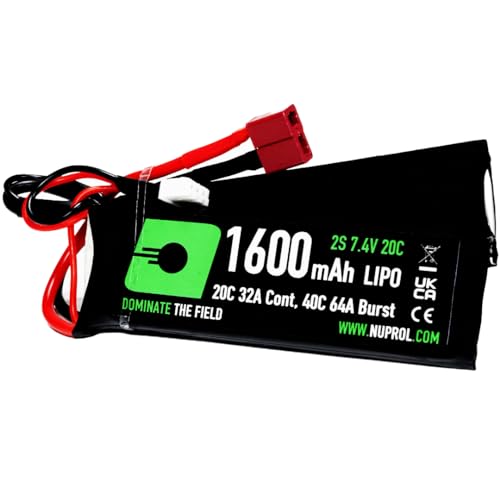NUPROL Power - 7.4v LiPo 1600mAh 2S Deans [Rate 20C @ 32A] [Burst 40C @ 64A] - Nunchuck