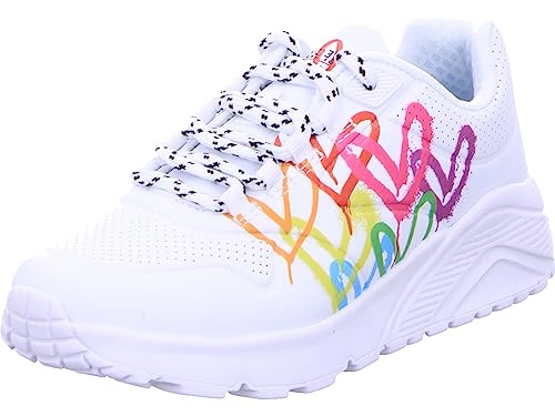 Skechers Mädchen UNO Lite Love Brights Sneaker, White Pu Multi...
