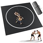 10' x 10' Rollable Wrestling Mat, Portable BJJ Mat for Home & Gym, 1.2" Thick Martial Arts Mat for Jiu Jitsu Grappling and Training