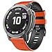 NotoCity Compatible with Fenix 6 Pro Watch Band for Fenix 8 47mm/Fenix 6/Fenix 5/Fenix 5 Plus/Fenix 7/Forerunner 935/Forerunner 945/Approach S60/Quatix 5 (Orange-black)