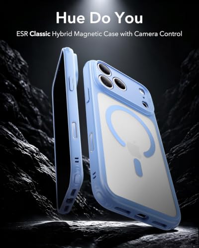 Image of ESR for iPhone 17 Pro Case, Camera Control Cover, Compatible with MagSafe Accessories, TPU, Military-Grade Drop Protection, Shock-Absorbing Air Guard Corners, Hybrid Series, Light Blue