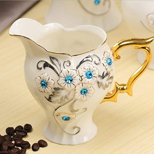 Juego de café de cerámica esmaltada tetera jarra olla azucarero de tazas de porcelana plato cuchara candy azúcar platos… - Imagen 6