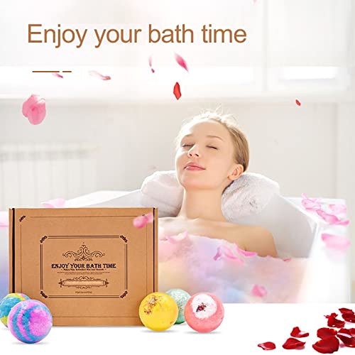 Snoiluo Conjunto de 6 bombas de banho, bombas de banho para aromaterapia, relaxamento, alívio de est