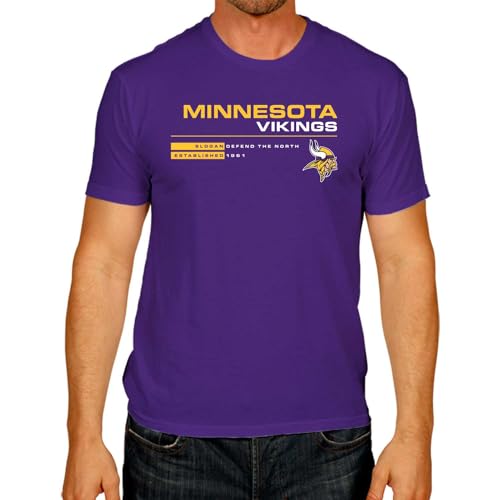 Camiseta NFL púrpura de algodón 100% suave y acabados premium Team Fan Apparel