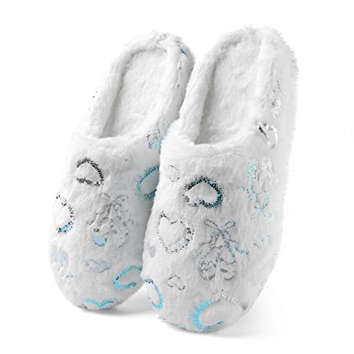 House Warming Plush Fluffy Lovely Heart Bedroom Slip On Slippers2