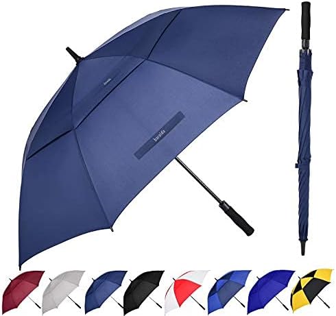Baraida Golf Umbrella Large 62/68/72 Inch, Extra Large Oversize Double Canopy Vented Windproof Waterproof Umbrella, Automatic Open Golf Umbrella for Men and Women and Family.(72 inch,Navy Blue)