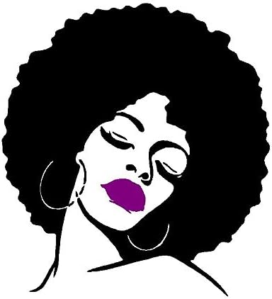 Melissalove Fashion Black Lady Wall Stickers Vinyl Wall Decal Large Wall Sticker Hot Sexy Hair Spa Salon DIY Self-Adhesive Wallpaper SA214 (Purple Lips)