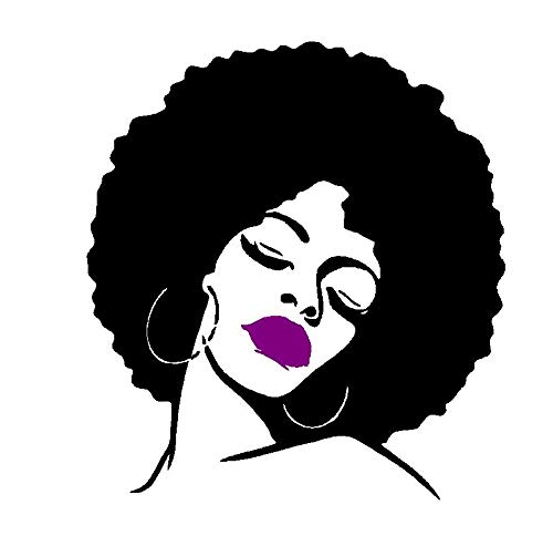 Melissalove Fashion Black Lady Wall Stickers Vinyl Wall Decal Large Wall Sticker Hot Sexy Hair Spa Salon Diy Self-Adhesive Wallpaper Sa214 (Purple Lips) #TOP6