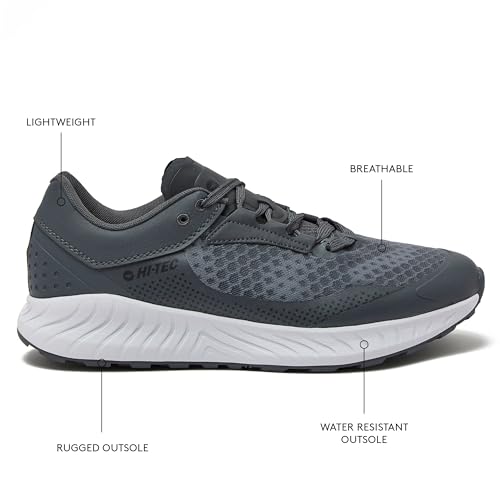 HI-TEC Avalon Trail Running Shoes for Men, Lightweight Breathable Mens Hiking Sneakers or Athletic Walking Shoes for Men, Black, Grey or Green, Size 7-14 Men Shoes2
