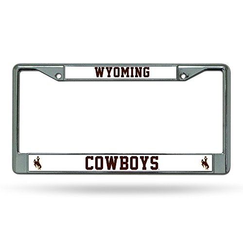 Rico Industries NCAA Wyoming Cowboys Standard Chrome License Plate Frame , 6 x 12.25-inches