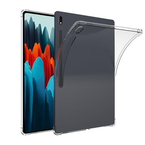 Asgens Funda Transparente para Samsung Galaxy Tab S7 FE/ S8 Plus/ S7 Plus de 12,4 Pulgadas, Funda Protectora Delgada y Ligera de Silicona TPU Suave para Samsung Galaxy Tab S7 FE/ S8 Plus/ S7 Plus