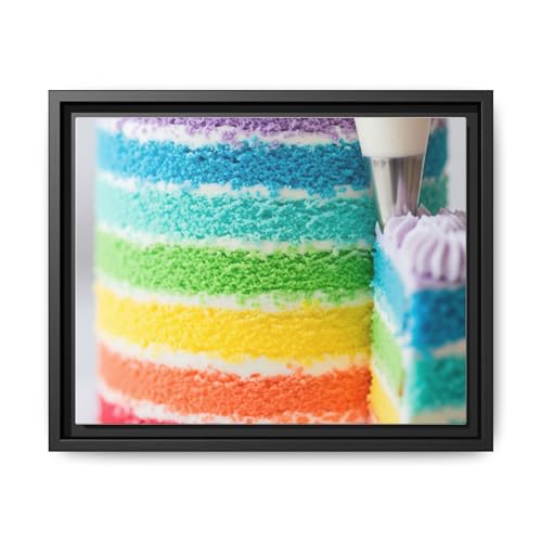 Color Degrade of Rainbow Cake Layers - Premium Pinewood Frame