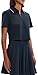 Theory Women's Tennis Polo Zip Top, Nocturne Navy, X-Large