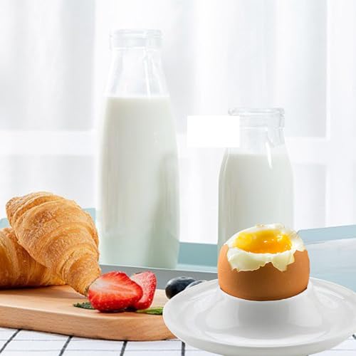6Pcs Egg Cups, Egg Holders Soft Hard Boiled Egg Cup Classic Style White Plastic Egg Stand Plates Egg Tray for Hard Soft Boiled Eggs Dishwasher and Microwave Safe - Image 7