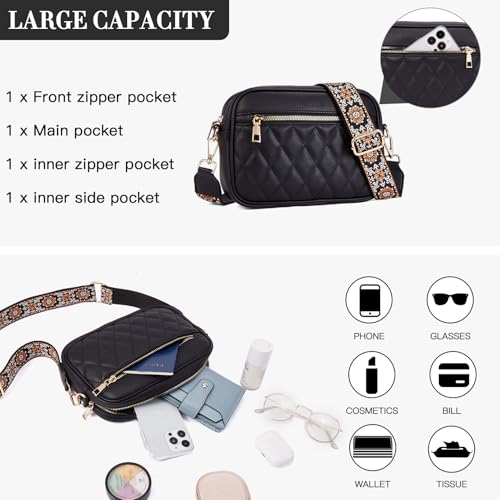 Quilted Women's Crossbody Handbags with Wide Strap2