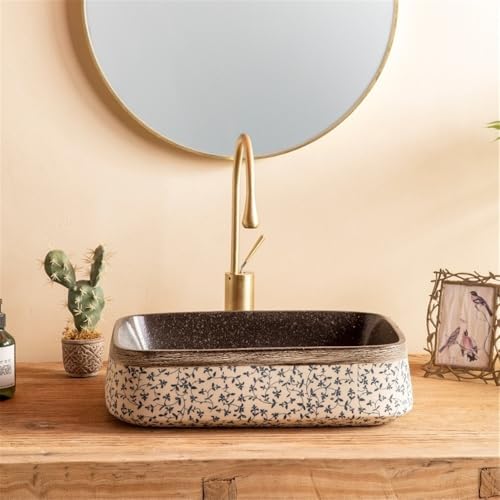Lavabos de baño compactos para encimera que evitan salpicaduras exteriores 4