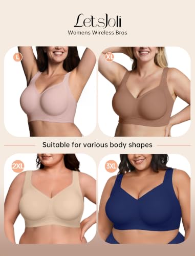 Image of LetsJoli Jelly Bras for Women No Underwire Plus Size Push Up Supportive