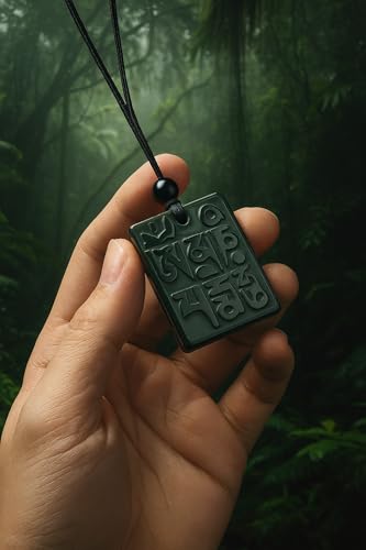 Magic Human Tibetan Mantra Necklace - Om Mani Padme Hum Amulet for Protection & Meditation - Hand-Carved Spiritual Jewelry Gift for Men & Women - Adjustable 28" Chain4