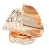 RORPOIR Anillo de Mujer de Piedra Natural Verde Forma Irregular, Diseño de Moda Chapado en Oro, Joyería Elegante para Decoración de Disfraz y Accesorios