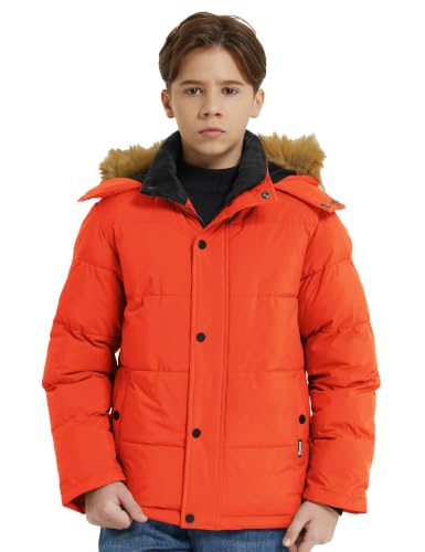 Image of Wantdo Boys' Winter Coat Warm Puffer Jacket Waterproof with Faux Fur Hood