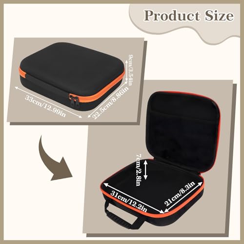 Kleine Tragbare Werkzeugtasche, 33 x 22.5 x 9 cm EVA Hartschale Aufbewahrungstasche, Schwarz Wasserdicht Hardware Werkzeug Mehrzweck Werkzeugkoffer mit Hängendem Riemen und Reißverschluss Tool Bag