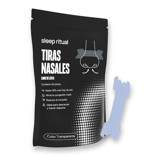 La mejor comparación de Tiras - los preferidos. 46 Sleep Ritual 60 Tiras Nasales Ideales para uso Nocturno, Rendimiento Deportivo o Tabique Desviado. Nose Strips para 2 Meses Hipoalergenicas con Firme Fijación. (Transparente - 60...