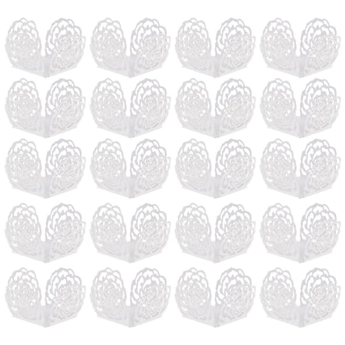 BESTonZON 100pcs Chocolate Paper Candy Cups Truffle Wrappers Paper Truffle Liners Small Flared Paper Baking Cups Cupcakes Muffin Case Trays for Baby Shower Wedding Birthday White