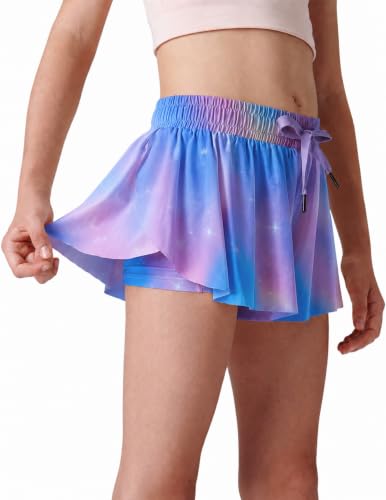 Image of 1 or 3 Pack Youth Girls Flowy Shorts with Spandex Liner & Pockets