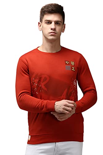 Image of SHOWOFFFF Men Solid Pullover Sweatshirt | Round Neck Full Sleeves Cotton Sweatshirt's for Mens | Slim Fit Regular Length Sweatshirts for Men's