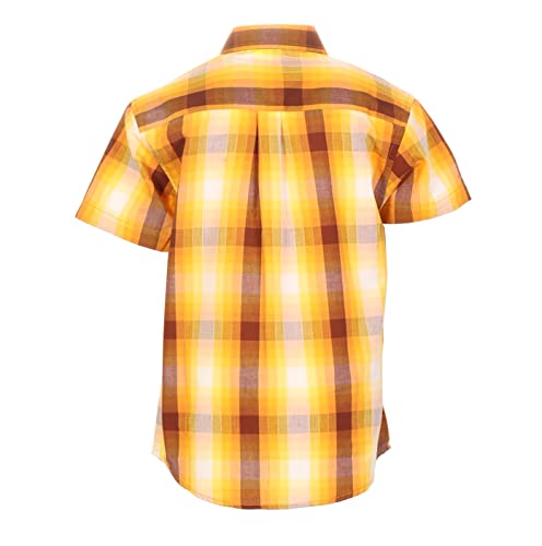 Image of Gioberti Boys Casual Plaid Checked Short Sleeve Button Down Shirt