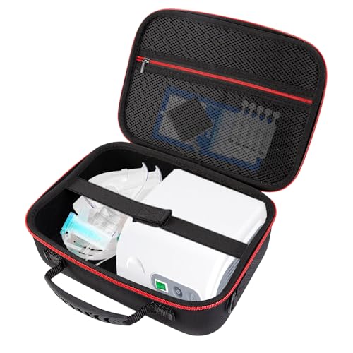 Image of Hard Case for Smart Nebulizer,Portable Nebulizer Bag,Desktop Inhaler Nebulizer for Home Travel Use,Medical Case for Inhaler Spacer, Masks, Asthma Accessories Medicine Storage Bag, Red