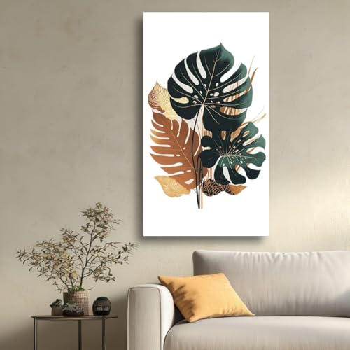 Impression de feuilles de Monstera | Toile moderne au rendu artistique premium
