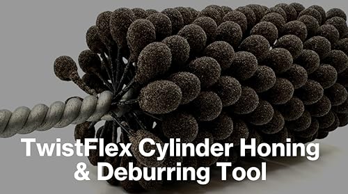 Image of 3-1 /2 inch 240 Aluminum Oxide TwistFlex Cylinder Hone for 3.26 inch- 3.51 inch Bores | Flexible Cylinder Honing, Deburring, Cross-Hatch Finishing Tool for Brake Cylinders, Valve Guides, Hydraulics