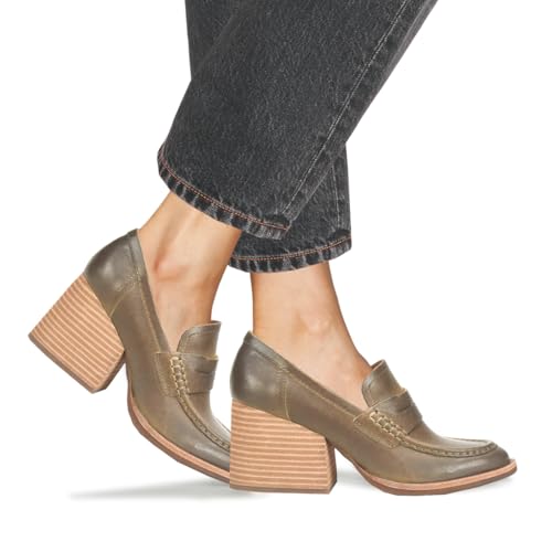 Image of MOOMMO Women Chunky Platform Loafers Pumps Round Closed Toe Slip On Penny Loafers Suede Block High Heels Oxford Shoes Formal Classic Thick Heel Dress Loafer Office Ladies Vintage Comfort 4-11 M US