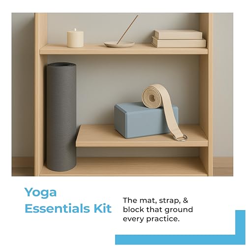 Image of Lifelong Yoga Combo Set: 4mm Mat, 6ft Belt, Block for Men & Women