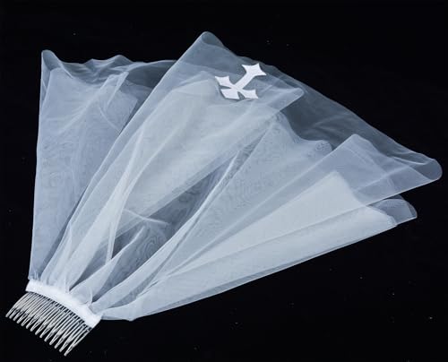 First Communion Veil White Cross For Girls Communion Accessories4