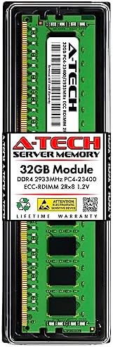 A-Tech 32GB DDR4 2933MHz PC4-23400 ECC RDIMM 2Rx8 Dual Rank 1.2V ECC Registered DIMM 288-Pin Server & Workstation RAM Memory Upgrade Module (A-Tech Enterprise Series)