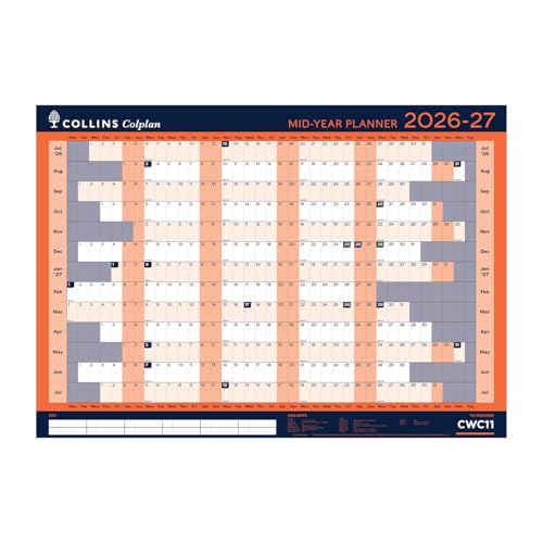 Agenda mural 2026-2027 Collins Debden Colplan pour organiser votre bureau
