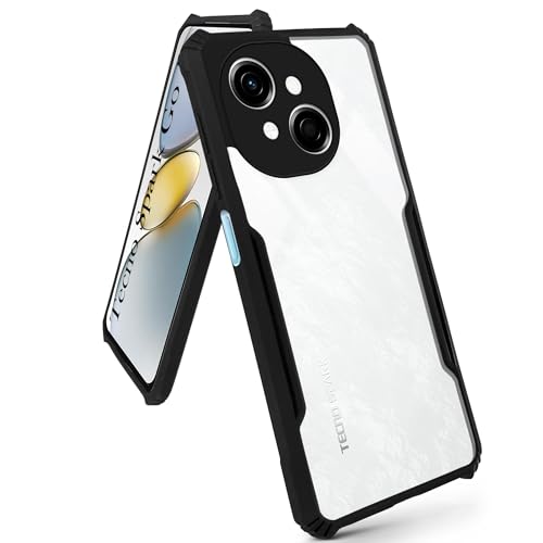 Image of Jkobi Back Case Cover for Tecno Spark Go 1 (Shockproof with Polycarbonate Clear Panel | Professional Black)