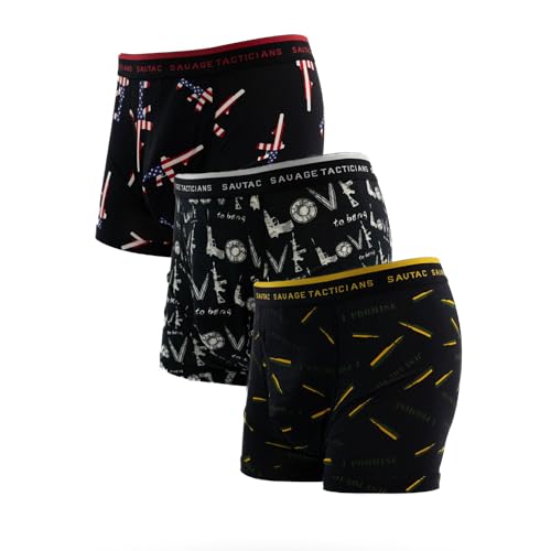 Savage Tacticians Men’s Underwear (3-Pack) - Soft Modal Spandex Underwear w/ 4” Inseam - Breathable, All-Day Comfort